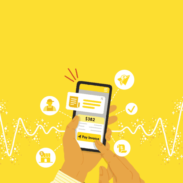 A person making a fast, easy and secure mobile payment on a smartphone using Interac e-Transfer