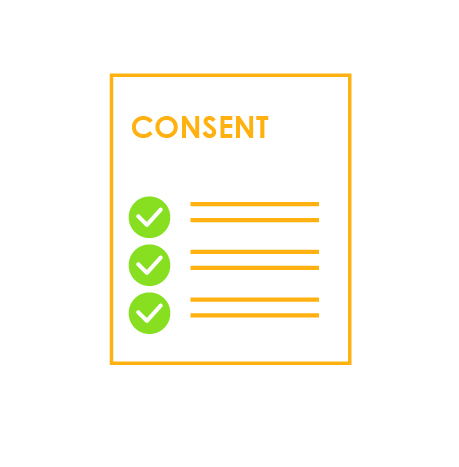 Digital ID in municipal services: Illustrated icon representing a digital verification of consent.