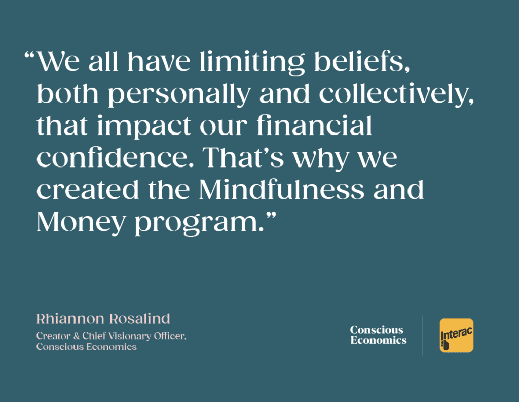 Quote from Rhiannon Rosalind on how everybody has limiting beliefs that impact financial confidence