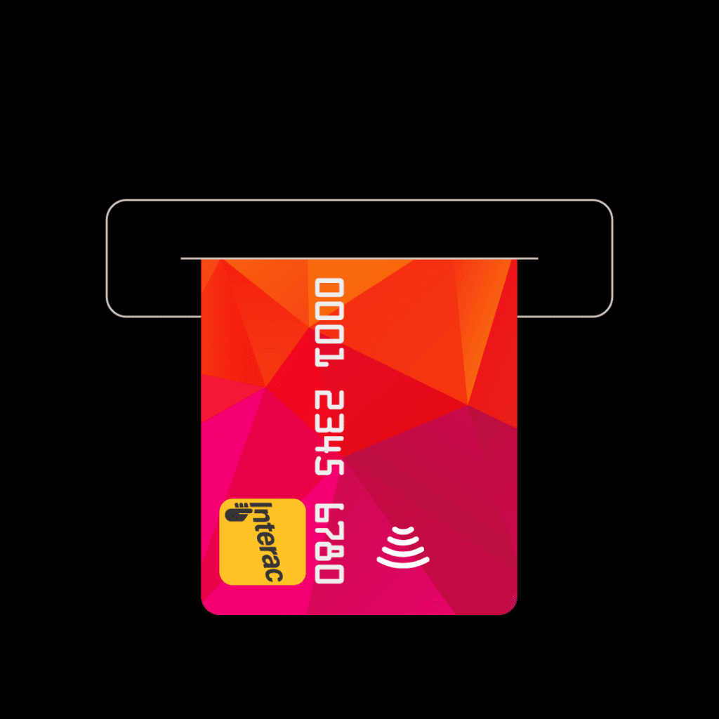 Image of debit card inserted into ABM
