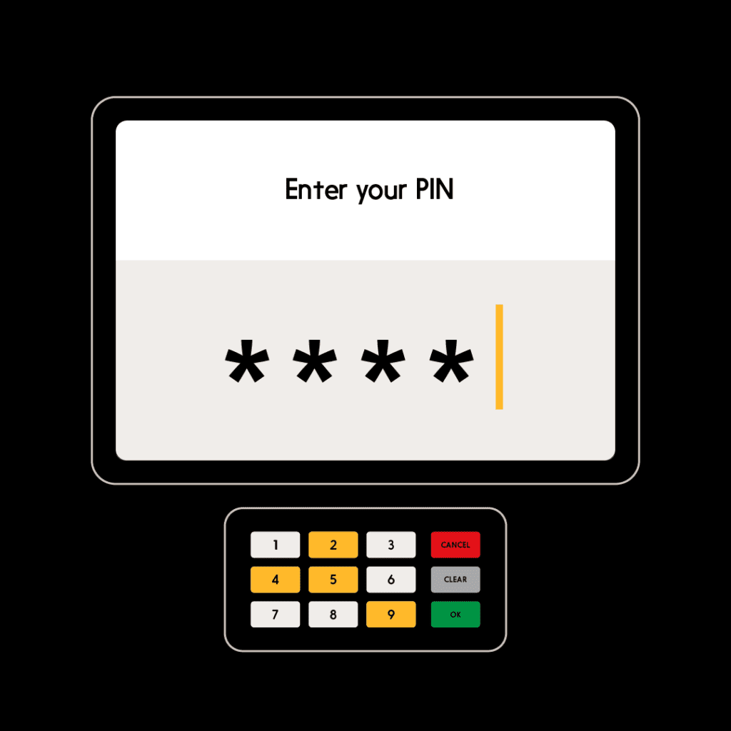 Image of abm screen prompting entering your PIN