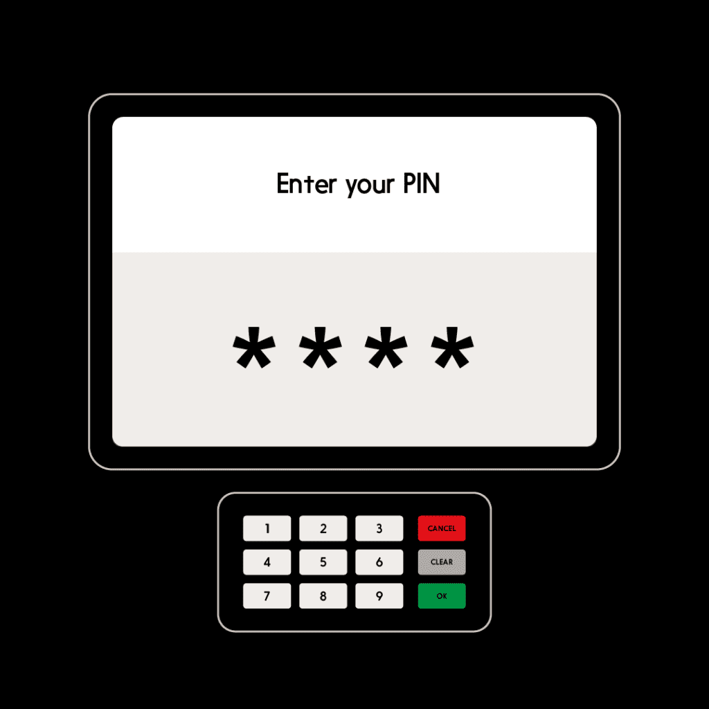 Image of abm screen once PIN is entered
