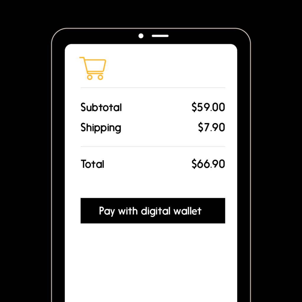 Image of checkout on mobile device