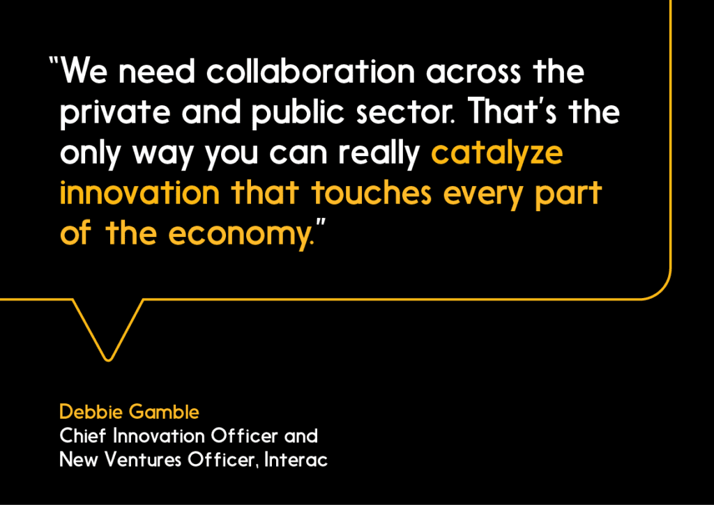 Quote from Debbie Gamble on the need for collaboration across the private and public sector.