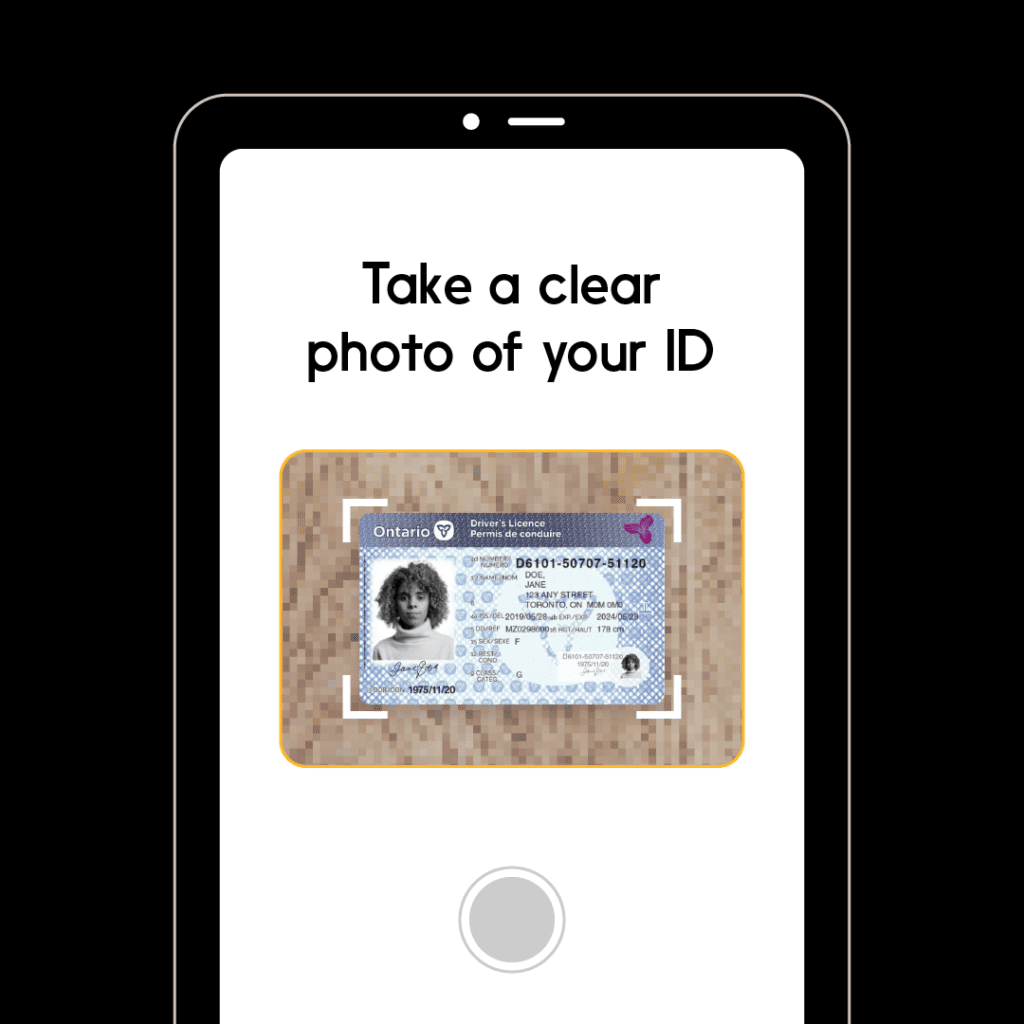 Image example of how to take a photo of your government ID with your phone
